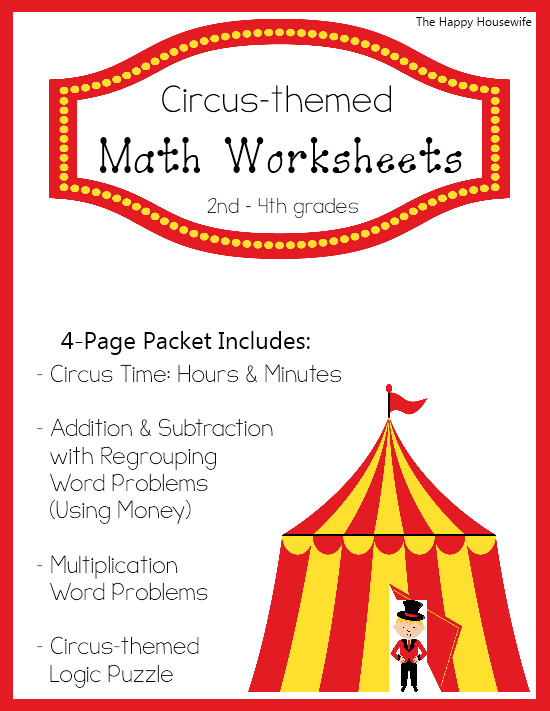 February Circus Themed Printables 2013